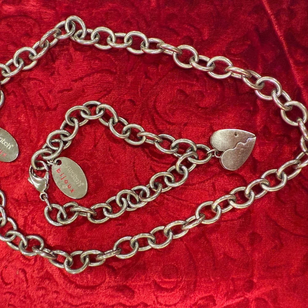 Heart Charm Silver Necklace